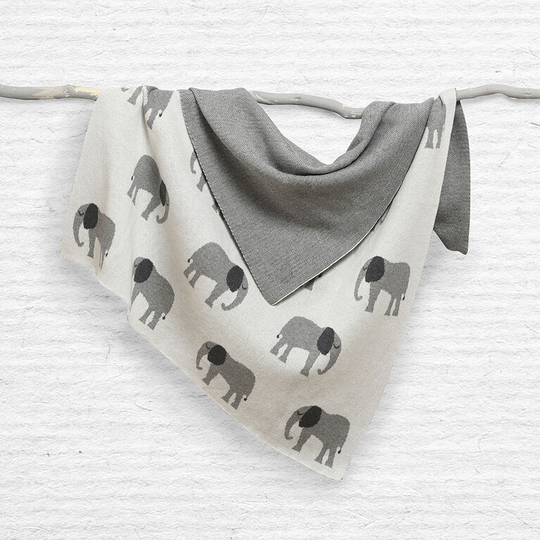 Baby's First by Nemcor Cotton Knit Baby Blanket, Elephant