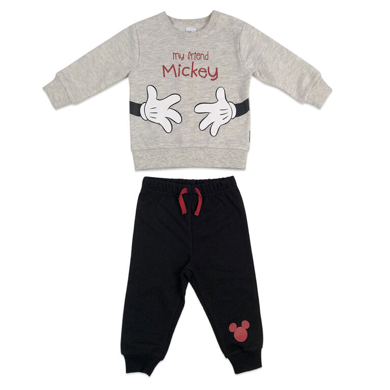 Disney Mickey Mouse Fleece Pant Set Oatmeal 3 Months Babies R
