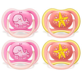 Ultra-Air Pacifier 6-18M Girl 4Pack (Whale/Star)