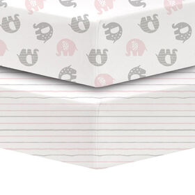 Koala Baby - 2 Piece Percale Sheets Elephants Gr/Piece