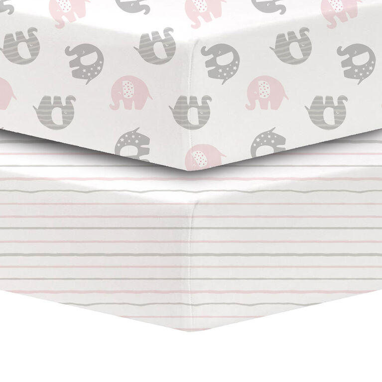 Koala Baby - 2 Piece Percale Sheets Elephants Gr/Piece