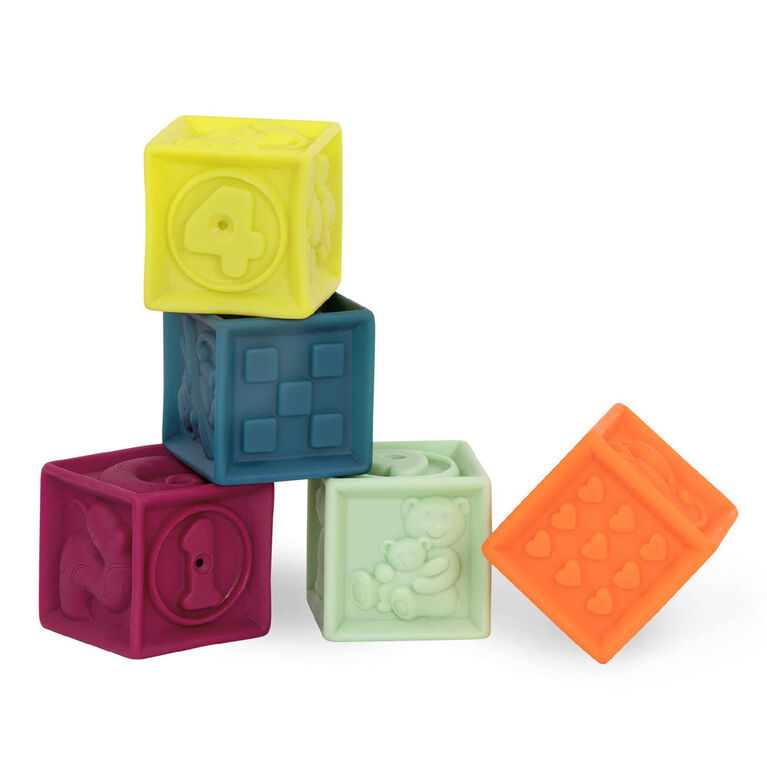 B. toys, One Two Squeeze, Baby Blocks