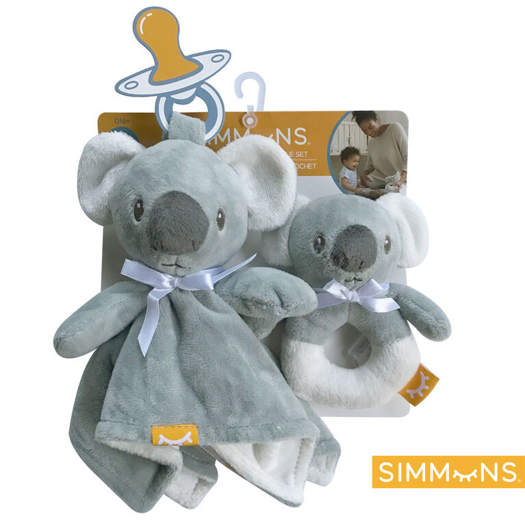 2 Pc Lovie/Rattle Set Koala Simmons Baby