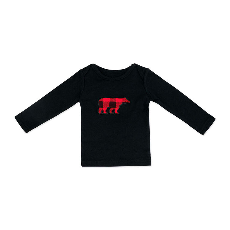 J&L Designs 2-Piece Pajama Set: Buffalo Bear Newborn