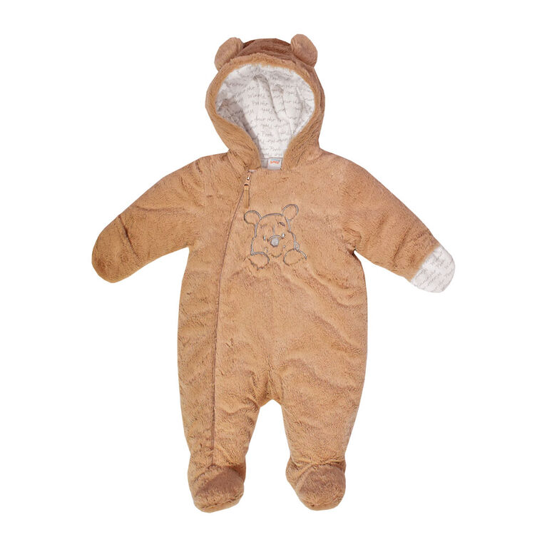 Disney Winnie the Pooh faux fur pramsuit -brown, 6-12 Months