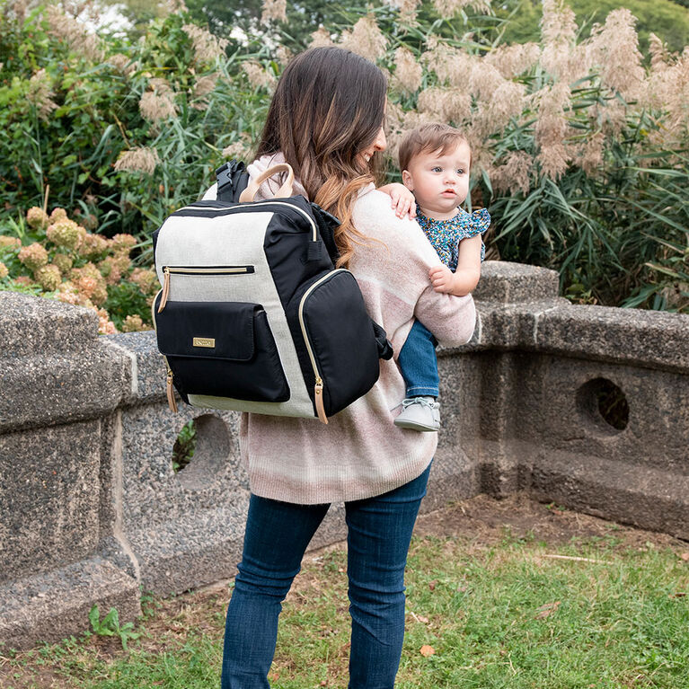 Baby Brezza Martine Backpack Diaper Bag - Black & Tan