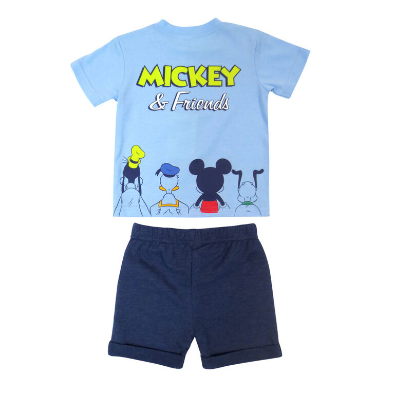 Disney Mickey Mouse ensemble Short 2 pièces - Bleu, 6 mois