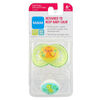 MAM Crystal Silicone Pacifier, 6+ Months, 2-Pack - Green, Styles May Vary