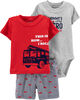 Carter's 3-Piece Firetruck Diaper Cover Set - Red, 6 Months