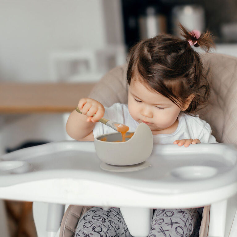 Kushies - Siliscoop Bowl and Spoon - Sand