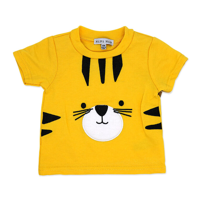 Mini Hop 3 Piece Short Set: Yellow Tiger 