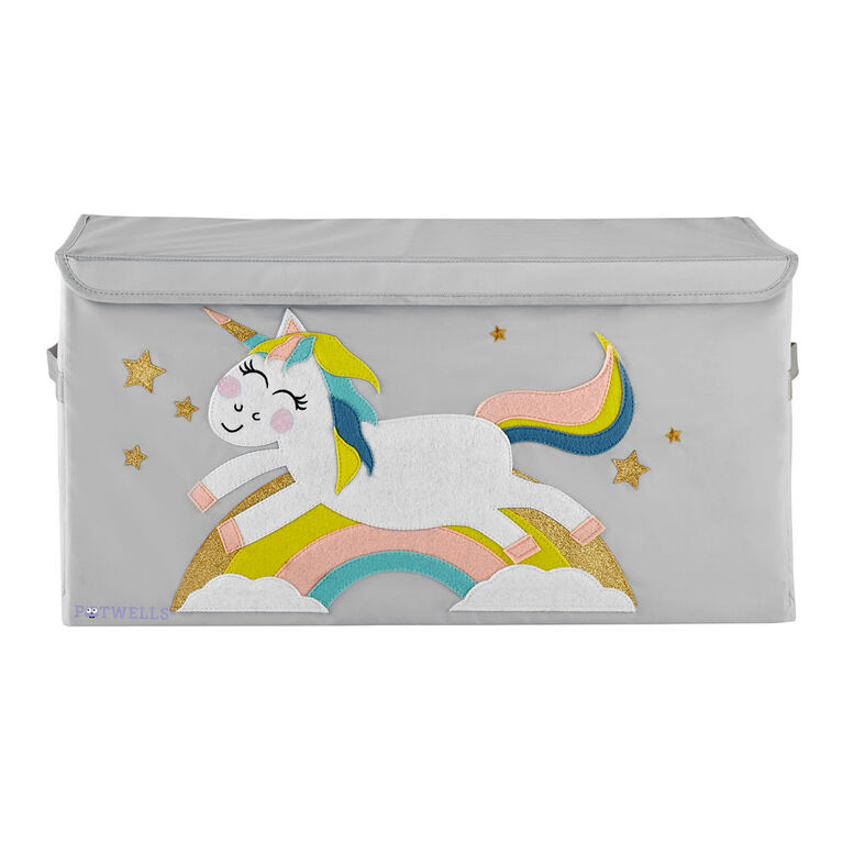 Potwells - Organisateur de coffre / coffre de rangement de jouets pour bébés et tout-petits - Licorne