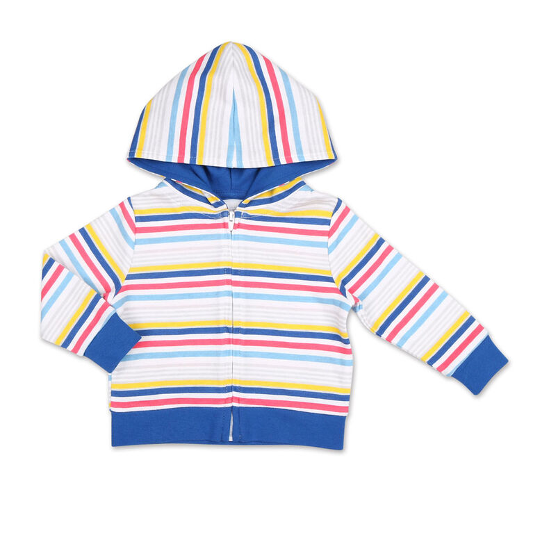 Ensemble 2 pièces Koala Baby rayures d’été ludiques - chandail à capuche et pantalon de sport, 3-6 Mois