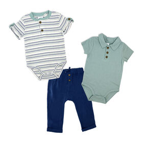 Mode bébé Ensemble pantalon 3 pièces : bleu aqua