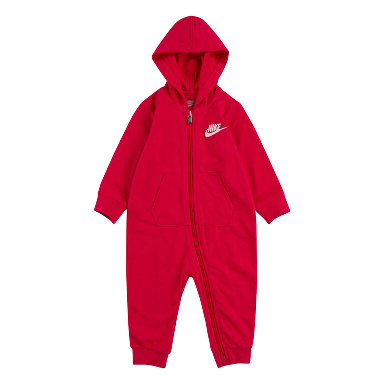 Nike French Terry Coverall - Pink, Size 24 Months
