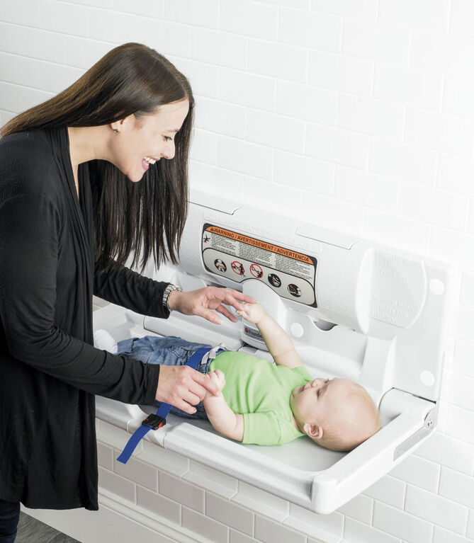 Foundations Horizontal Surface Mount Baby Changing Station (EZ Mount Backer Plate Included)