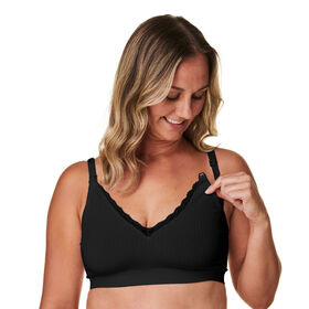 Basics by Bravado Single Layer Maternity & Nursing Bra, Black