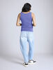 Motherhood Side Ruched Tank-Blue-XL