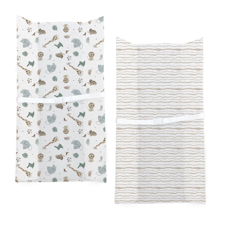 Lot de 2 housses de matelas à langer en flanelle Koala Baby Safari