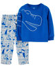 Pyjama 2 pièces en molleton à imprimé de dinosaure bleu Carter’s 5T