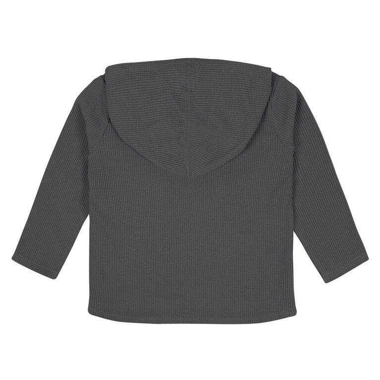 Gerber Childrenswear - 2-Piece Toddler Charcoal Waffle Knit Hoodie & Jogger Set 12M