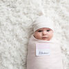 Lulujo Baby Hello World Newborn Bamboo Hat and Swaddle Blanket Set Pink