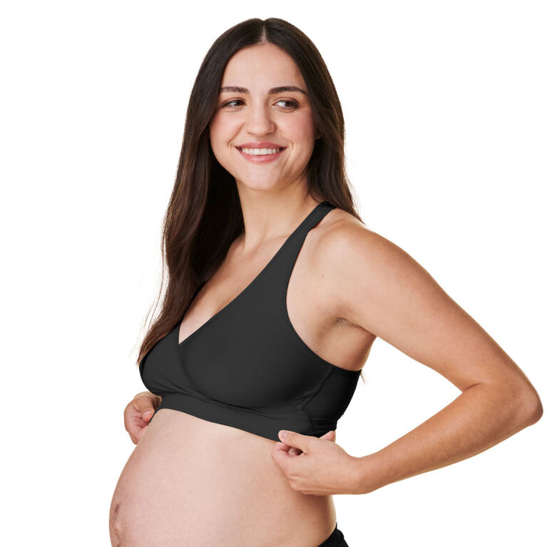 Basics by Bravado Sleep Maternity and Nursing Bra, Black, Medium
