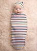 Itzy Ritzy - Cutie Cocoon and Hat Set - Dusty Rainbow