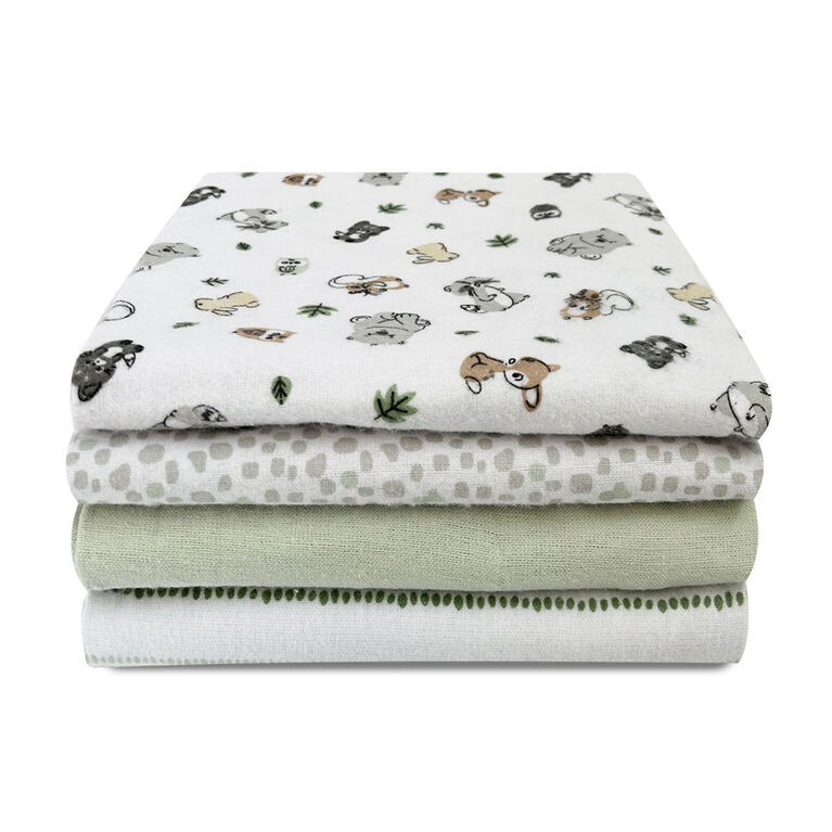 Lot de 4 couvertures en flanelle pour bébé Koala Woodland