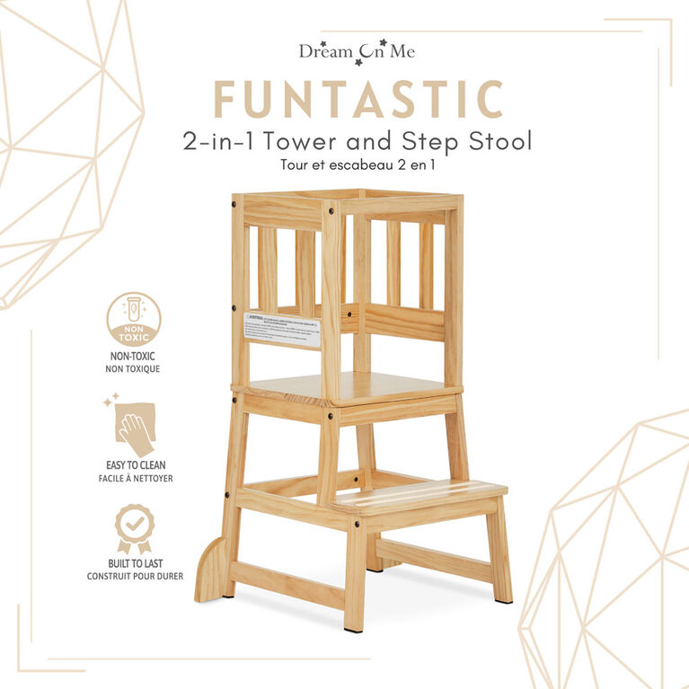 2-In-1 Learning TowerandStep Stool Natural