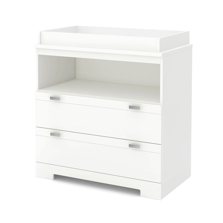Reevo Changing Table with Storage- Pure White