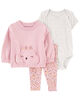 Carter's Three Piece Cardigan Set Pink 18M