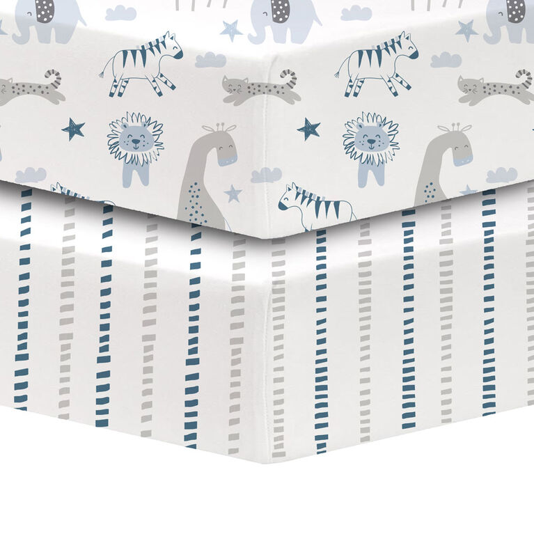 Koala Baby - 2 Pk Flannel Sheets Safari Time