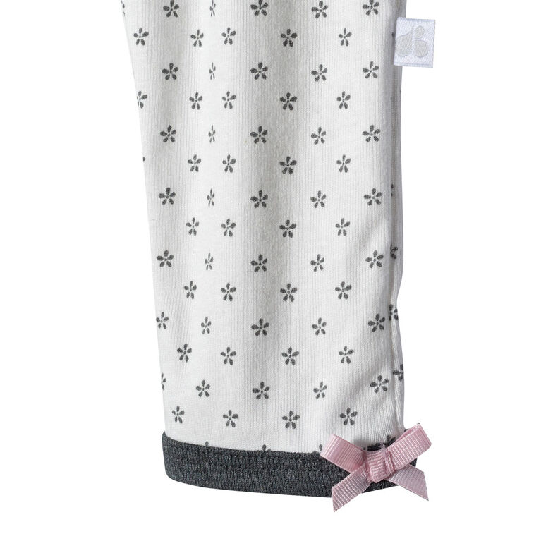 Lot de deux pièces : pantalon et maillot biologiques Onesies à manches longues pour nouveau-né fille – Petit Agneau 0-3 mois