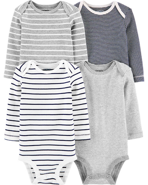 Carter's 4-Pack Striped Original Bodysuits Multi-Color - 18 Months