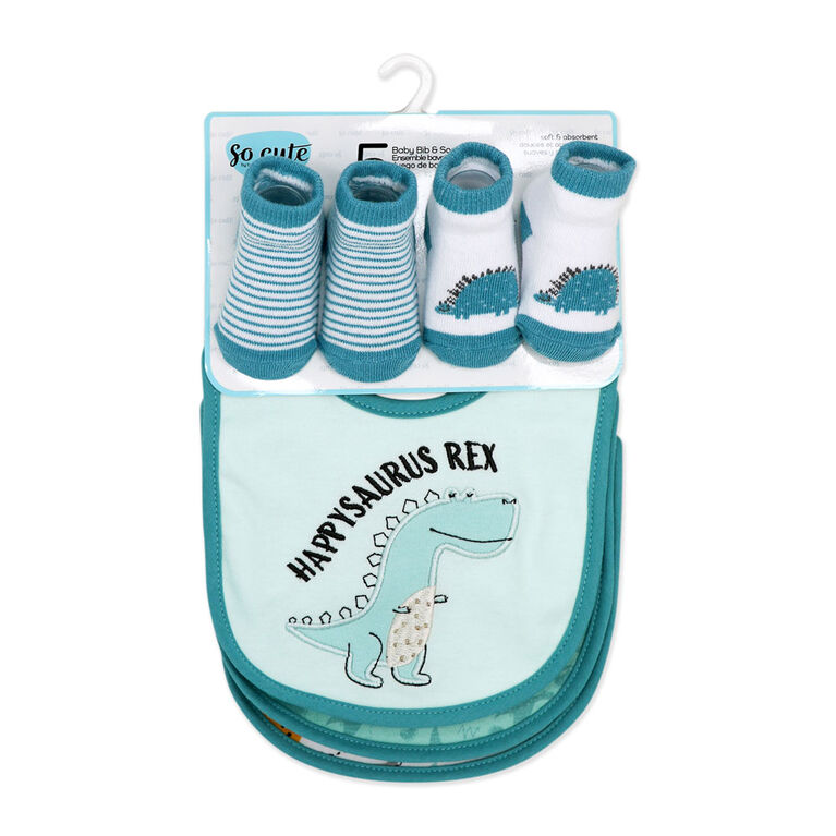Baby Mode  5 Piece Accessory set : Teal Dinosaur
