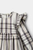 Gingham Ruffle Dress Grey 6-9M