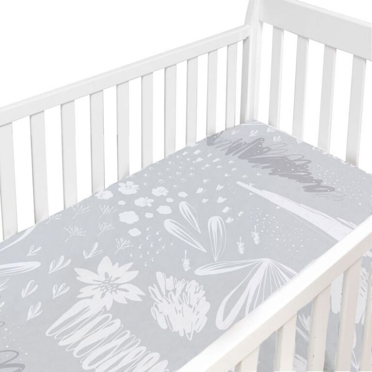 Percale Dream Crib Sheet Bunny Grey