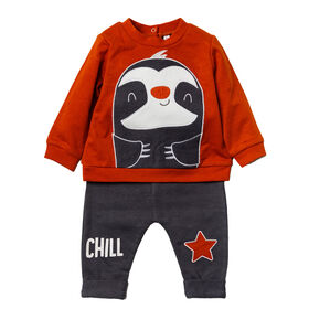 Lily & Jack Brown Sloth 2 Piece Jogger Set