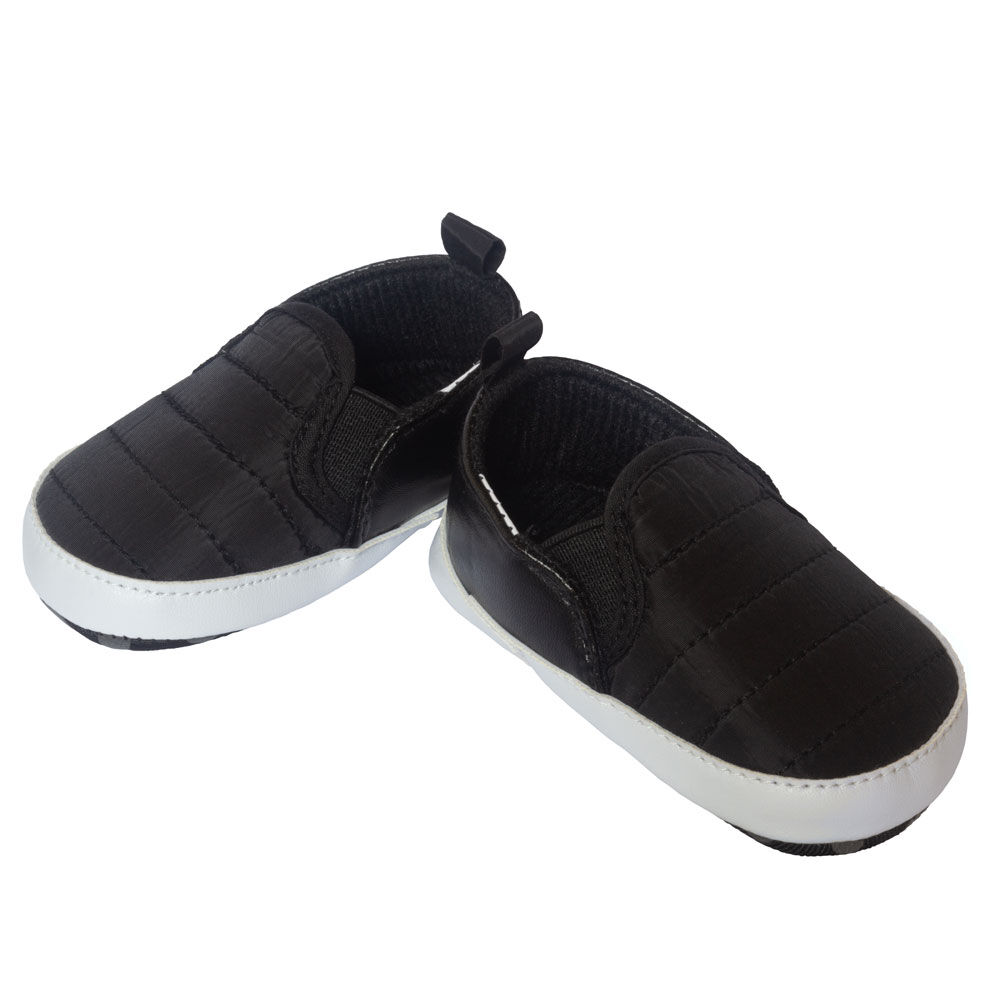 So Dorable Black Quilted Nylon Slip On Shoe size 9 12 months