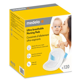 Coussinets d'allaitement ultra-respirants de Medela - 120 unités, très absorbants, respirants et discrets pour être portés en tout confort