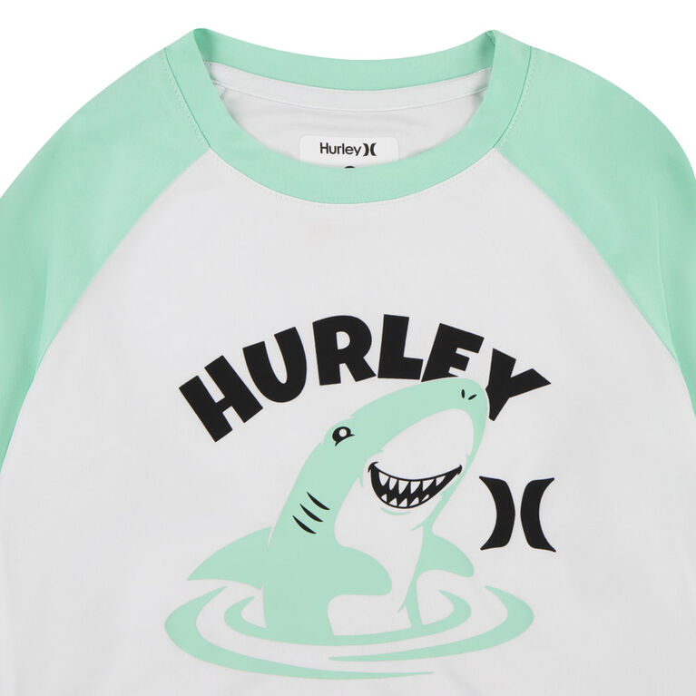 Hurley UPF 50+ Shark Frenzy Raglan Swim Set - Green - Size - 12M