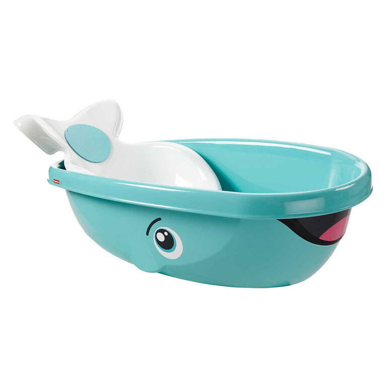 Fisher-Price Baby to Toddler Bath Whale of a Tub with Removable Infant Seat and Drain Plug