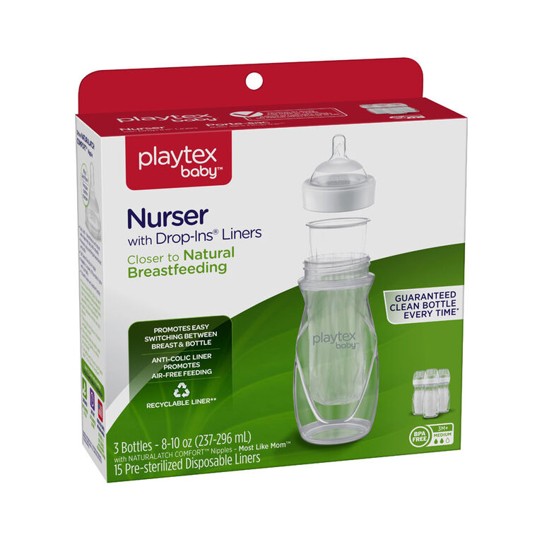 Playtex Baby Natural Nurser Bottle - 8oz - 3 Pack