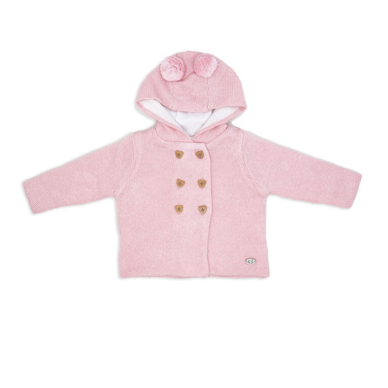 Rock-A-Bye Baby Boutique Pink Knitted 2-Piece Cardgian and Pant Gift Set