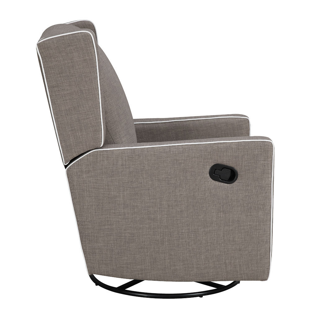 Jeff velvet store swivel glider recliner
