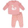 Petit Lem Baby Girls Top & Jogger Set 2pc Swan Lake Pink, 9 Months