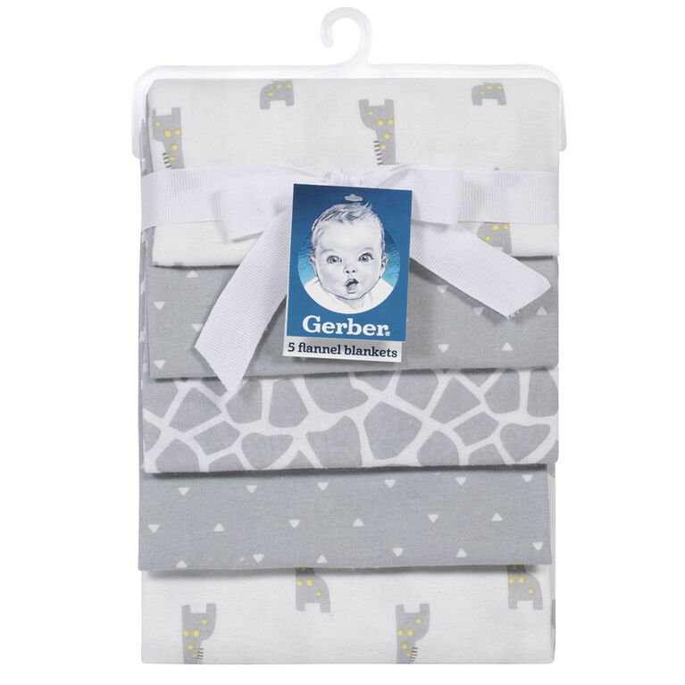 Paquet de 5 couvertures pour bébé de Gerber Girafe