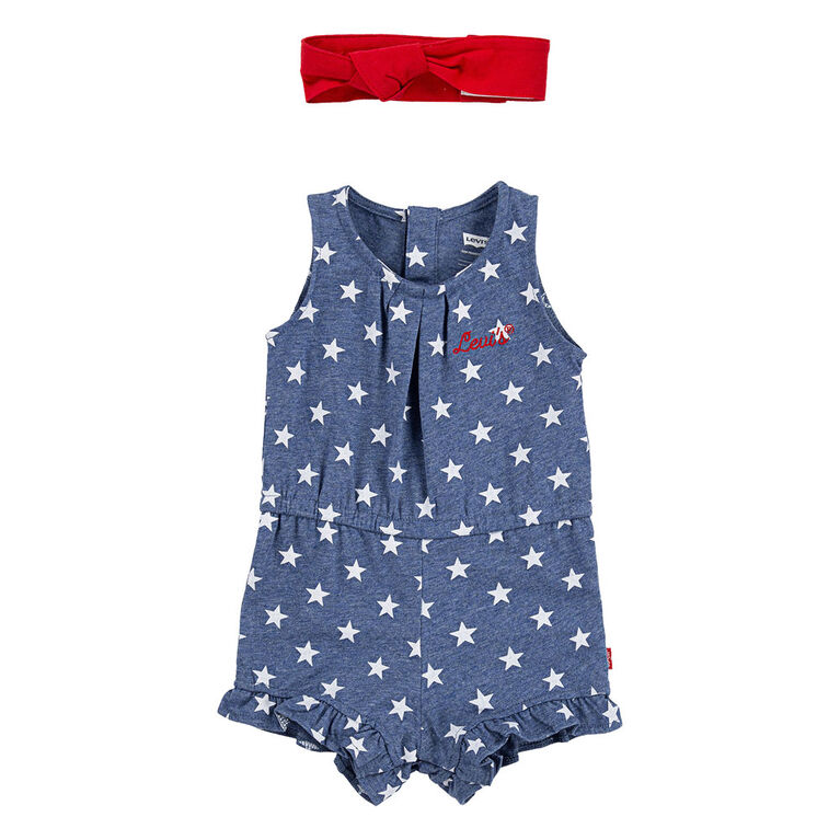 Levis Romper with Headband Blue, 6 Months Babies R Us Canada