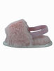 First Steps Light Pink Faux Fur Girls Slides Size 2, 3-6 months - English Edition